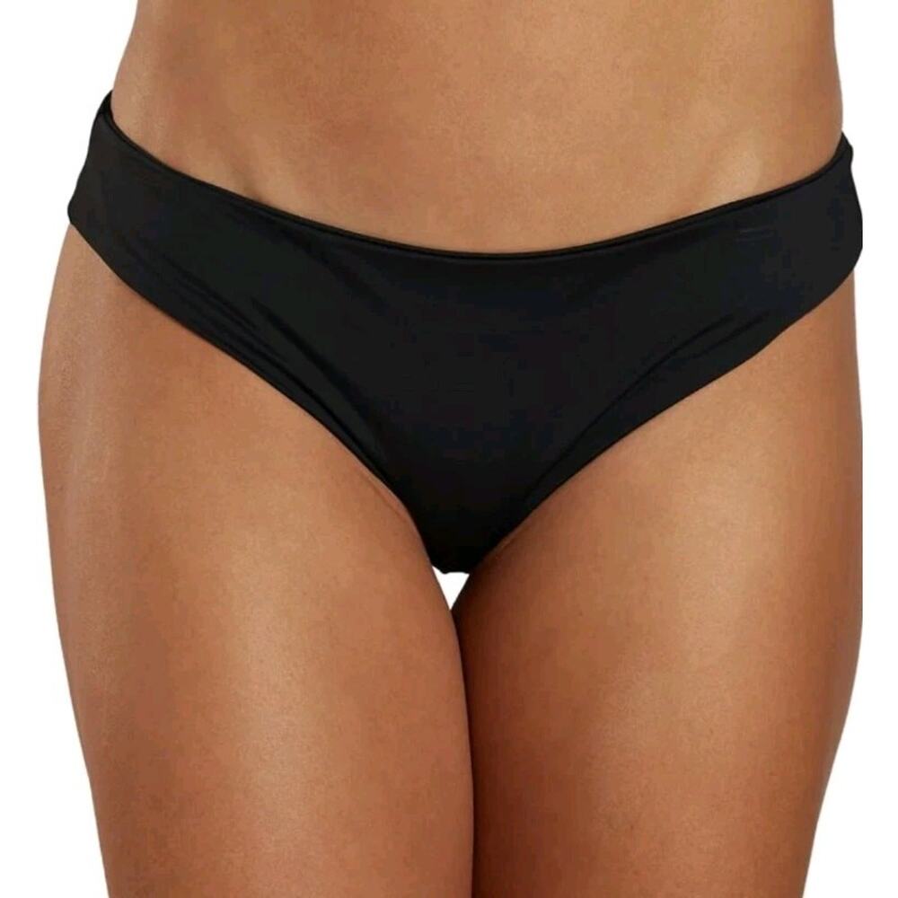 prAna Bikini Swimwear Bottom Black Low Rise Beach Vacation Womens Size S NEW
